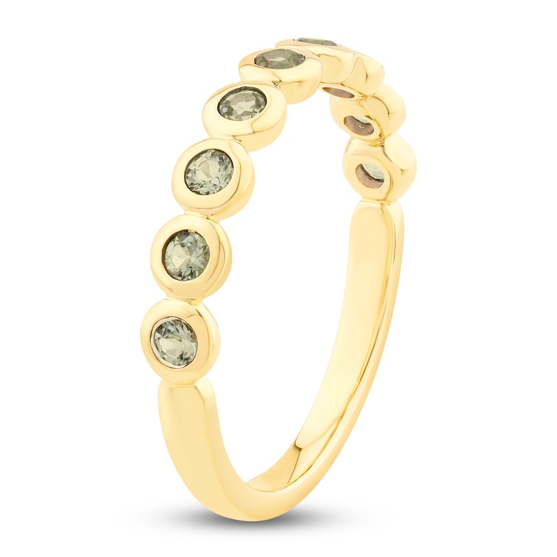 Main Image 2 of Bezel-Set Natural Peridot 2mm Stackable Ring 14K Yellow Gold