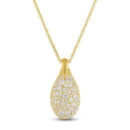 Diamond Pavé Teardrop Necklace 3/4 ct tw 14K Yellow Gold 18"