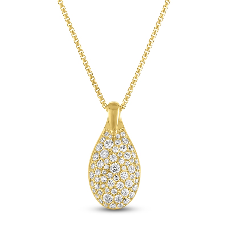Main Image 1 of Diamond Pavé Teardrop Necklace 3/4 ct tw 14K Yellow Gold 18"