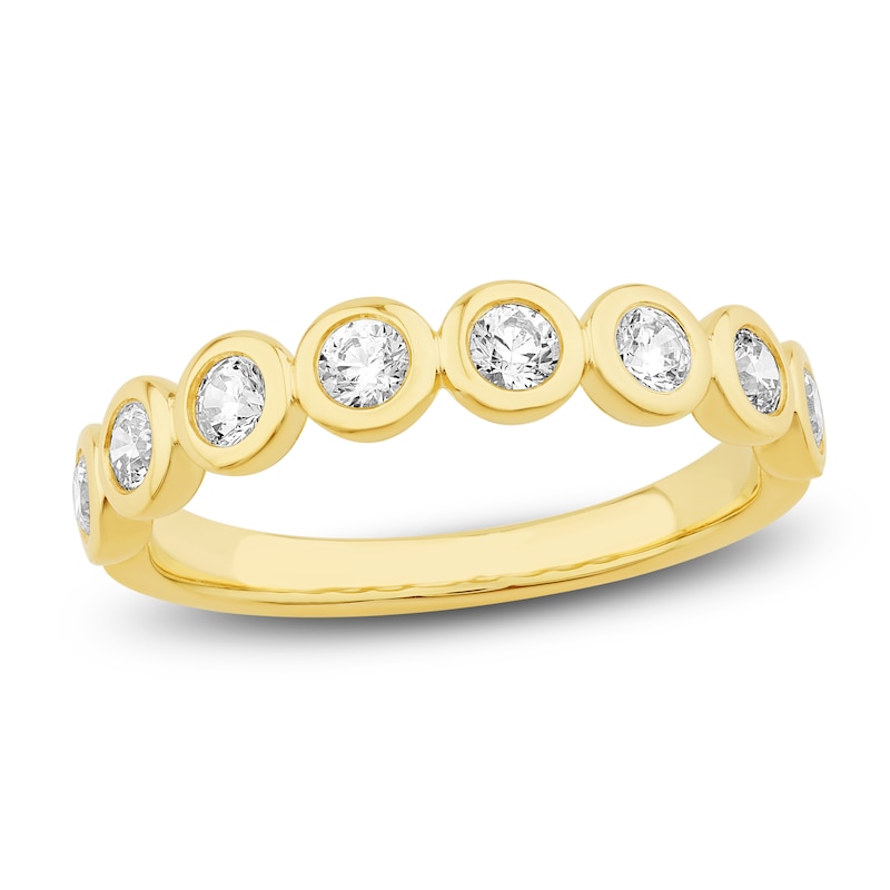 Main Image 1 of Bezel-Set Diamond Stackable Ring 1/2 ct tw 14K Yellow Gold