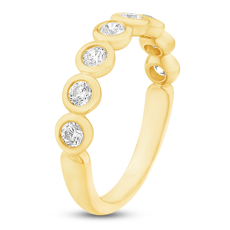 Main Image 2 of Bezel-Set Diamond Stackable Ring 1/2 ct tw 14K Yellow Gold