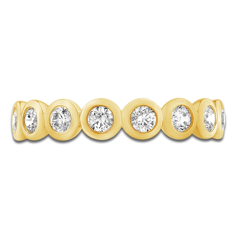 Main Image 3 of Bezel-Set Diamond Stackable Ring 1/2 ct tw 14K Yellow Gold