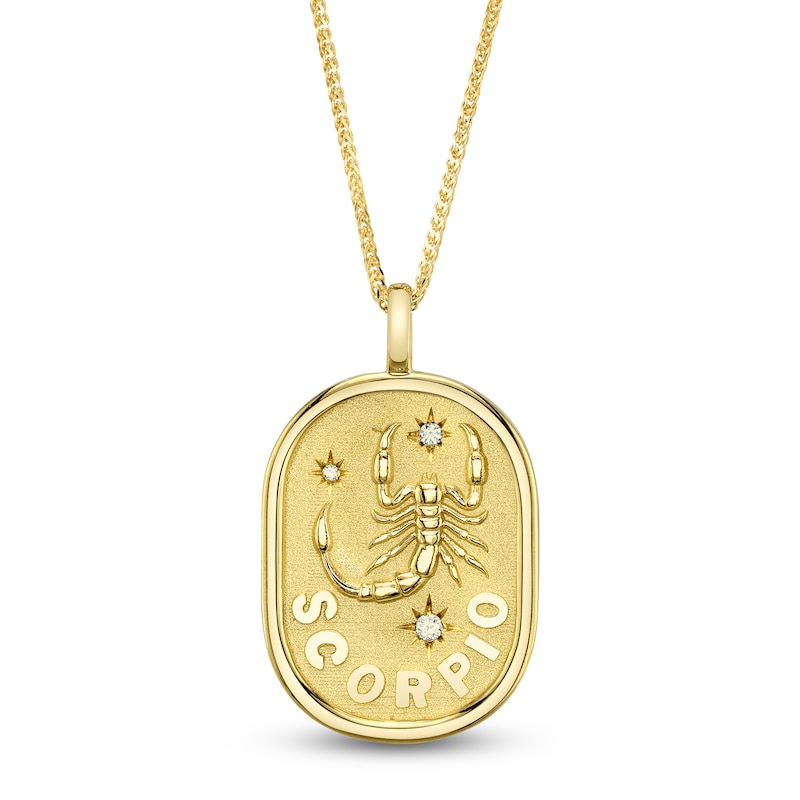 Main Image 1 of Shy Creation Diamond Accent Zodiac Scorpio Necklace 14K Yellow Gold 18"