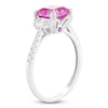Thumbnail Image 2 of Square Emerald-Cut Pink & White Lab-Created Sapphire Ring Sterling Silver