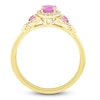 Thumbnail Image 2 of Oval & Round-Cut Natural Pink Sapphire & Diamond Ring 1/10 ct tw 10K Yellow Gold