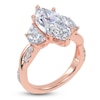 Thumbnail Image 2 of Marquise-Cut & Half Moon-Shaped Lab-Grown Diamond Three-Stone Engagement Ring 4 ct tw 14K Rose Gold