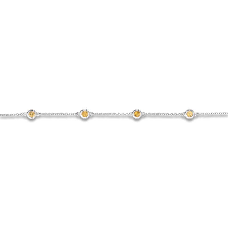 Main Image 3 of Natural Citrine Bezel-Set Bracelet Sterling Silver 7.25"