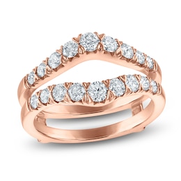 Certified Diamond Graduated Contour Enhancer Ring 1 ct tw 14K Rose Gold