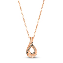 Le Vian Diamond Swirl Necklace 1/4 ct tw 14K Strawberry Gold 19"