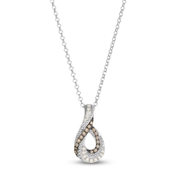 Le Vian Diamond Swirl Necklace 1/4 ct tw 14K Vanilla Gold 19"