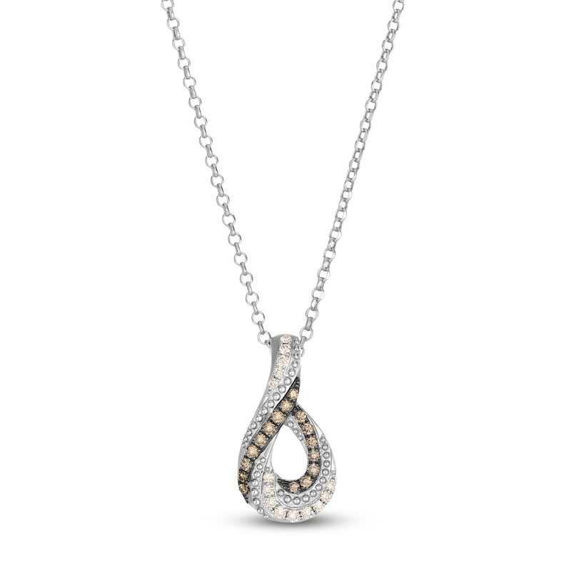 Main Image 1 of Le Vian Diamond Swirl Necklace 1/4 ct tw 14K Vanilla Gold 19"