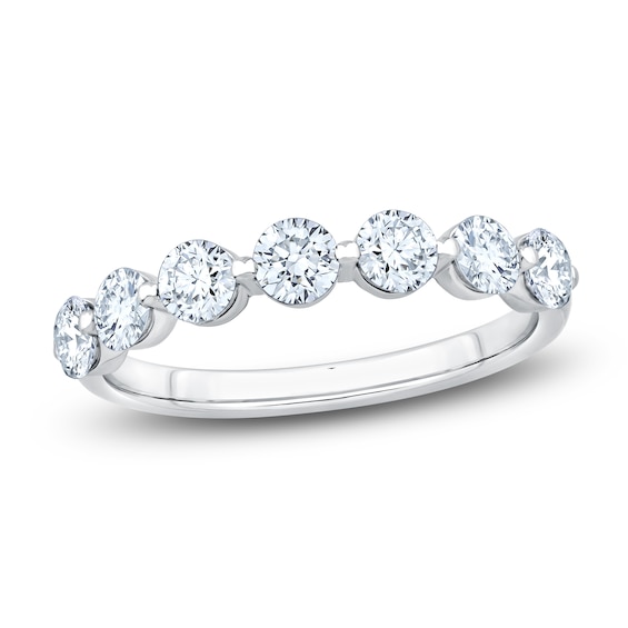 Certified Diamond Seven-Stone Anniversary Ring 1 ct tw 14K White Gold