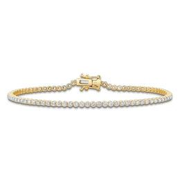 Shy Creation Diamond Tennis Bracelet 1-7/8 ct tw 14K Yellow Gold 7" SC55024345
