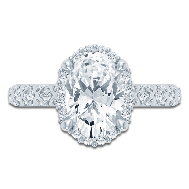 Main Image 3 of Pnina Tornai Lab-Grown Diamond Oval-Cut Halo Engagement Ring 2-5/8 ct tw 14K White Gold