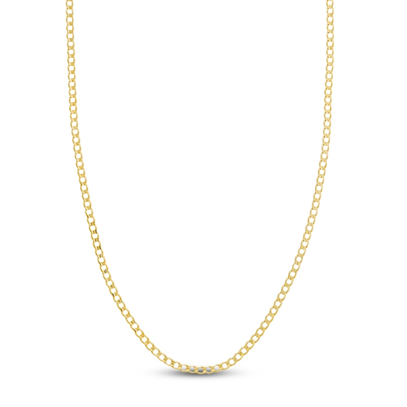Main Image 1 of Curb Chain Necklace 3.9mm Solid 10K Yellow Gold 18"