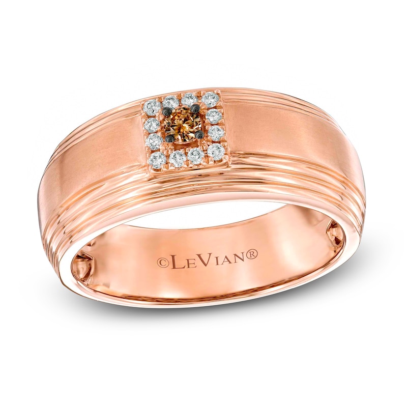 Le Vian Men's Diamond Ring 1/6 carat tw 14K Strawberry Gold