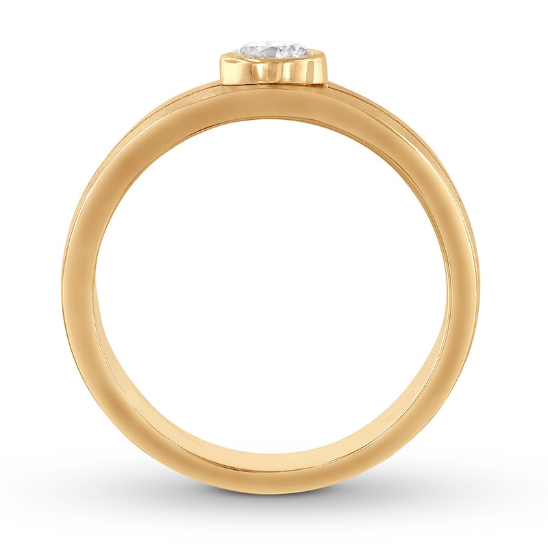 Main Image 2 of Chosen Diamond Men's Ring 1/2 carat Bezel-set 14K Yellow Gold