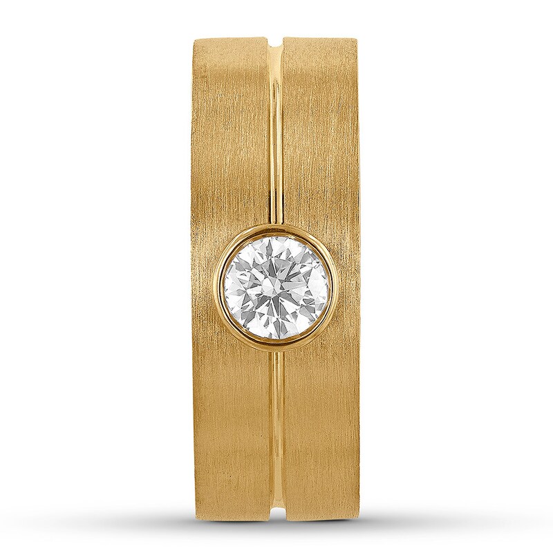 Main Image 3 of Chosen Diamond Men's Ring 1/2 carat Bezel-set 14K Yellow Gold