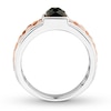 Thumbnail Image 2 of Smoky Quartz Men's Ring Square-cut 10K Two-Tone Gold