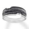 Thumbnail Image 0 of Black Diamond Men's Ring 1/8 carat tw 10K White Gold
