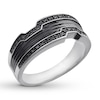 Thumbnail Image 1 of Black Diamond Men's Ring 1/8 carat tw 10K White Gold
