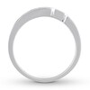 Thumbnail Image 4 of Black Diamond Men's Ring 1/8 carat tw 10K White Gold