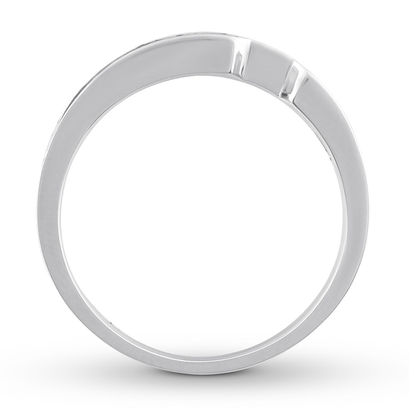 Main Image 4 of Black Diamond Men's Ring 1/8 carat tw 10K White Gold