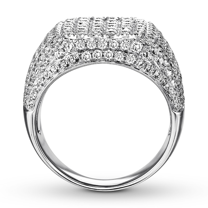Men's Diamond Ring 3 carats tw Round 14K White Gold