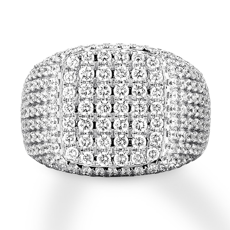 Men's Diamond Ring 3 carats tw Round 14K White Gold