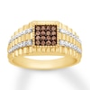 Thumbnail Image 0 of Men's Diamond Ring 1/2 ct tw Brown & White 10K Yellow Gold