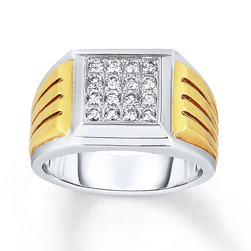 Men's Ring 1/2 ct tw Diamonds 14K Two-Tone Gold