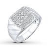 Thumbnail Image 0 of Men's Diamond Ring 5/8 ct tw Round-cut 14K White Gold