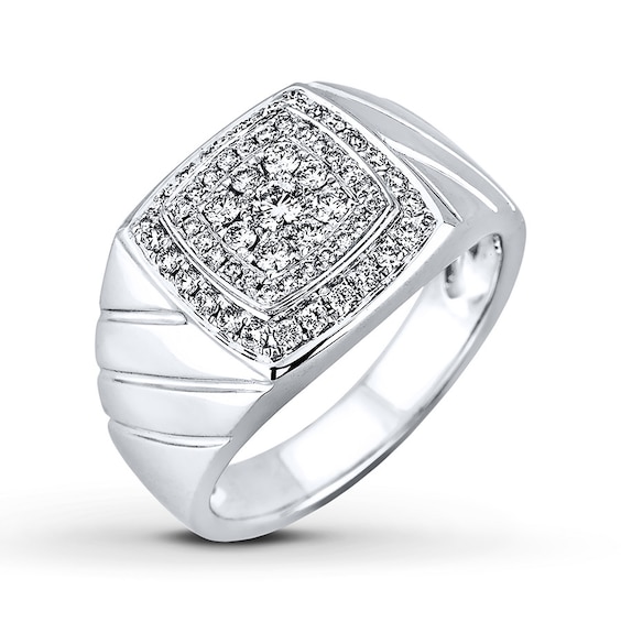 Men's Diamond Ring 5/8 ct tw Round-cut 14K White Gold | Jared