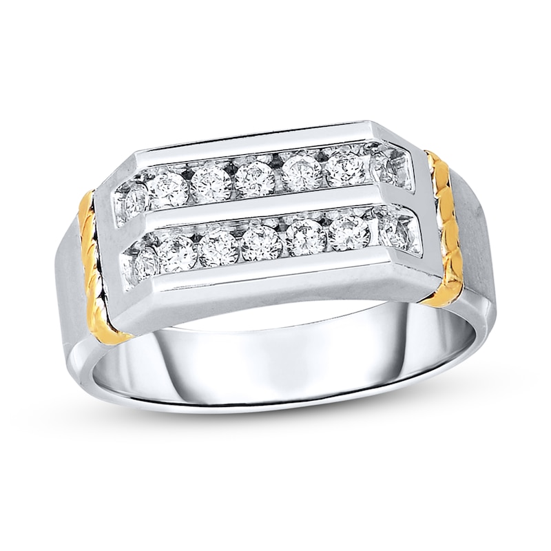Men's Ring 3/4 ct tw Diamonds 14K Two-Tone Gold