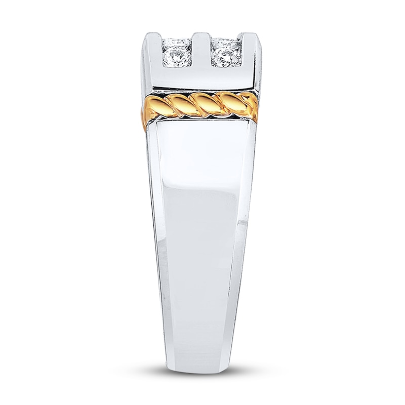 Main Image 3 of Men's Ring 3/4 ct tw Diamonds 14K Two-Tone Gold