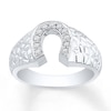 Men's Horseshoe Ring 1/5 ct tw Diamonds 10K White Gold