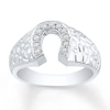 Thumbnail Image 1 of Men's Horseshoe Ring 1/5 ct tw Diamonds 10K White Gold