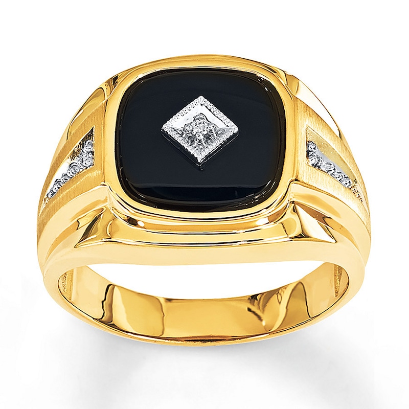 Color Blossom Ring, Yellow Gold, White Gold, Onyx And Diamonds - Jewelry -  Categories