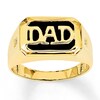 Men's Dad Ring Onyx with Diamonds 14K Yellow Gold