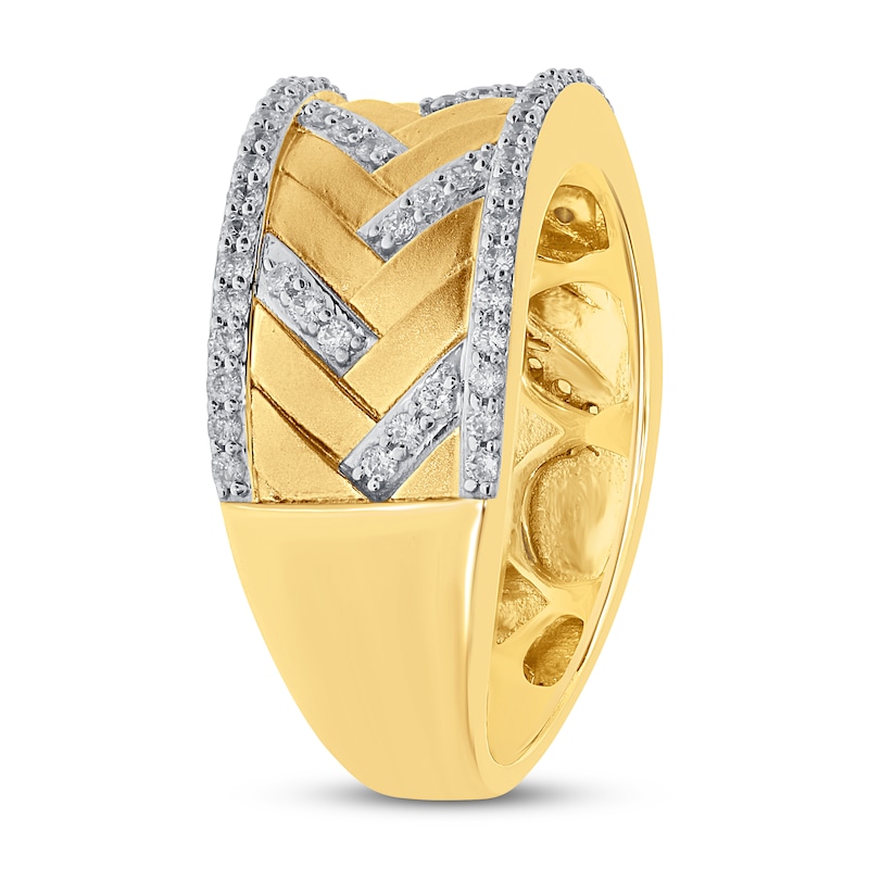 Main Image 2 of Men's Diamond Ring 3/4 ct tw Round 10K Yellow Gold