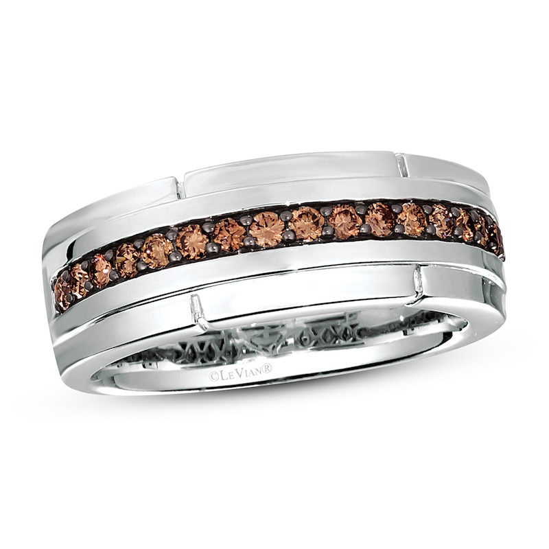 Main Image 1 of Le Vian Men's Chocolate Diamond Ring 3/8 ct tw 14K Vanilla Gold