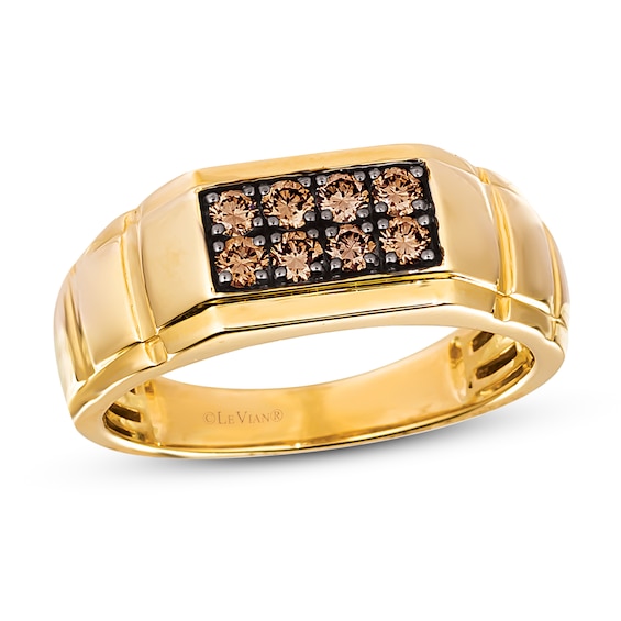 Le Vian Men's Chocolate Diamond Ring 3/8 ct tw 14K Honey Gold Jared
