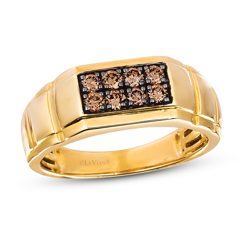 Le Vian Men's Chocolate Diamond Ring 3/8 ct tw 14K Honey Gold with 360