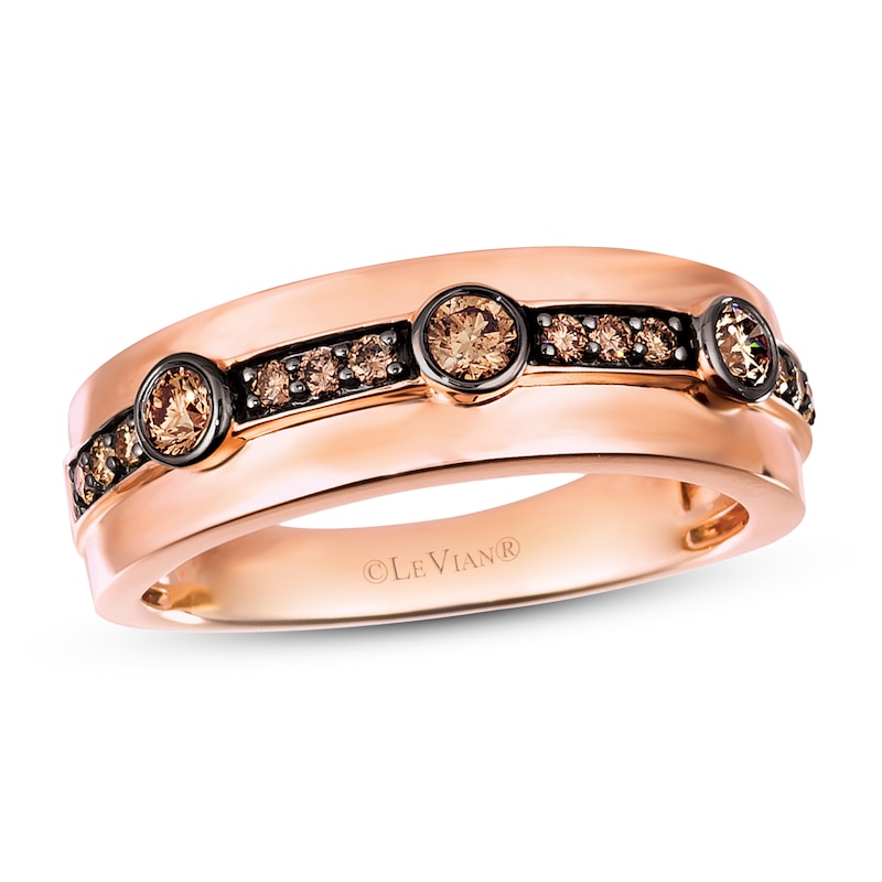 Le Vian Men's Diamond Ring 1/2 ct tw 14K Strawberry Gold with 360