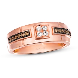Le Vian Men's Diamond Ring 1/4 ct tw Round 14K Strawberry Gold