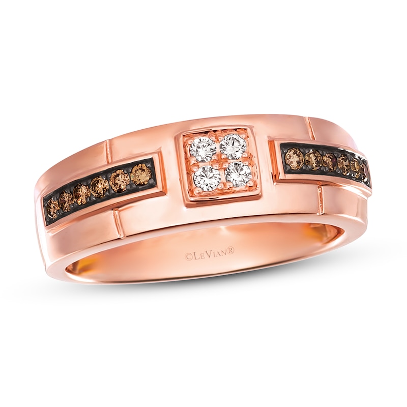 Main Image 1 of Le Vian Men's Diamond Ring 1/4 ct tw Round 14K Strawberry Gold