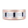 Thumbnail Image 1 of Natural Blue Sapphire Ring 1/8 ct tw Diamonds 10K Two-Tone Gold