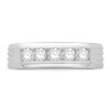 Thumbnail Image 2 of Men's Diamond Wedding Band 1/2 ct tw Round 14K White Gold