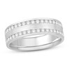 Thumbnail Image 1 of Men's Diamond Wedding Band 3/4 ct tw Round 14K White Gold