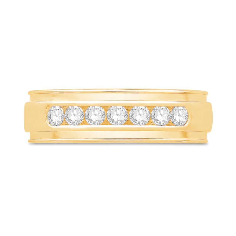 Main Image 2 of Men's Diamond Wedding Band 1/2 ct tw Round 14K Yellow Gold